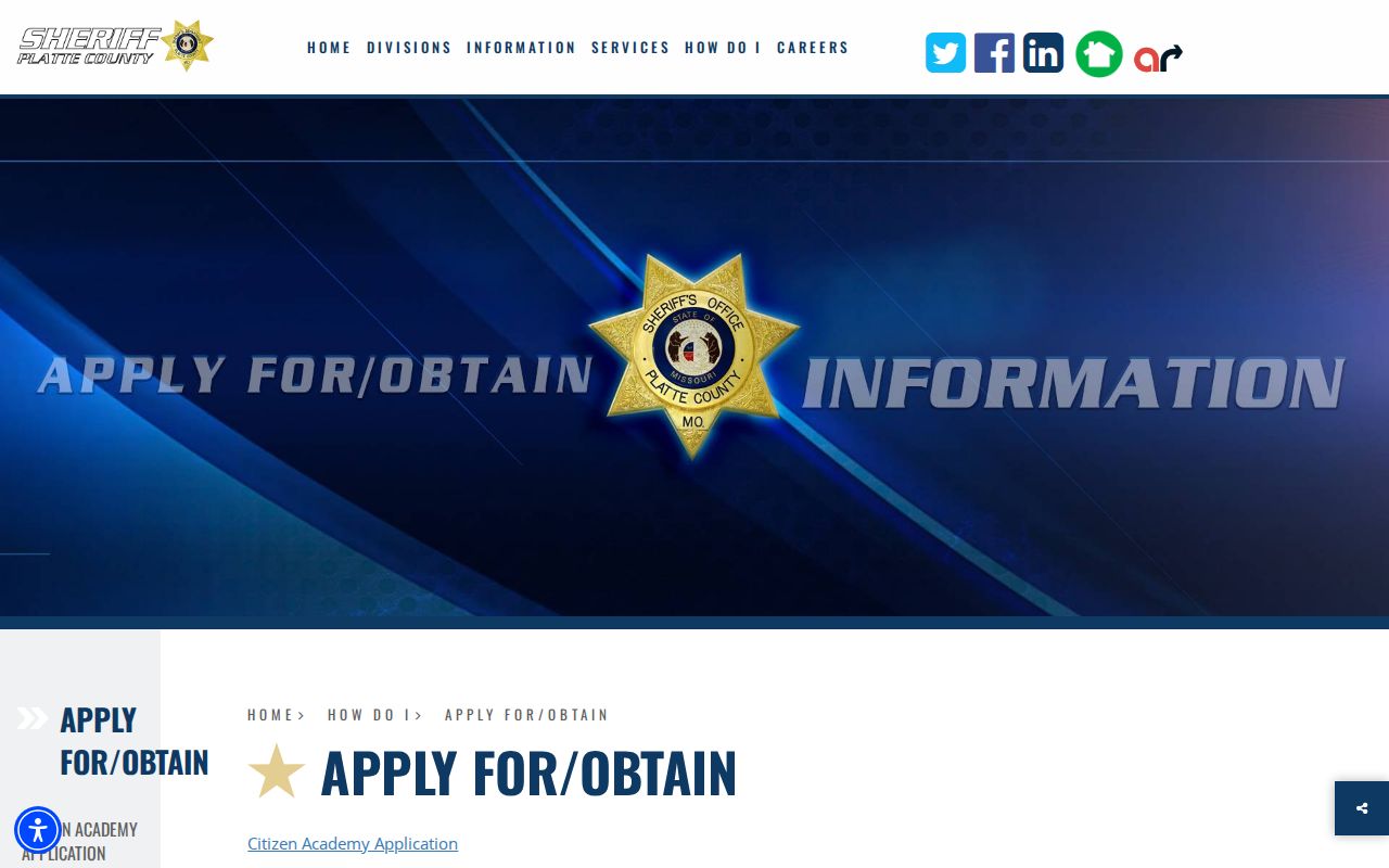 Platte County arrest history sheriff report request services
