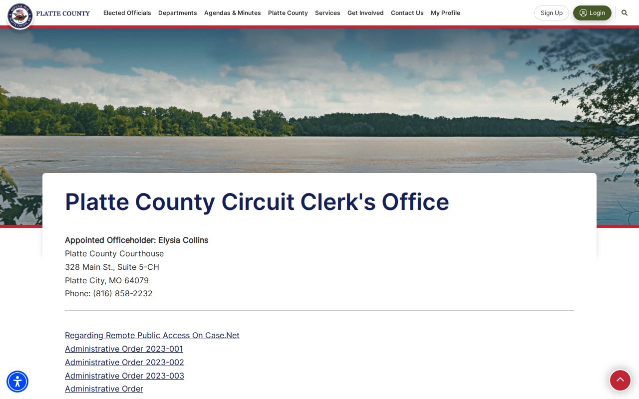 Platte County criminal court case records at the Circuit Clerk