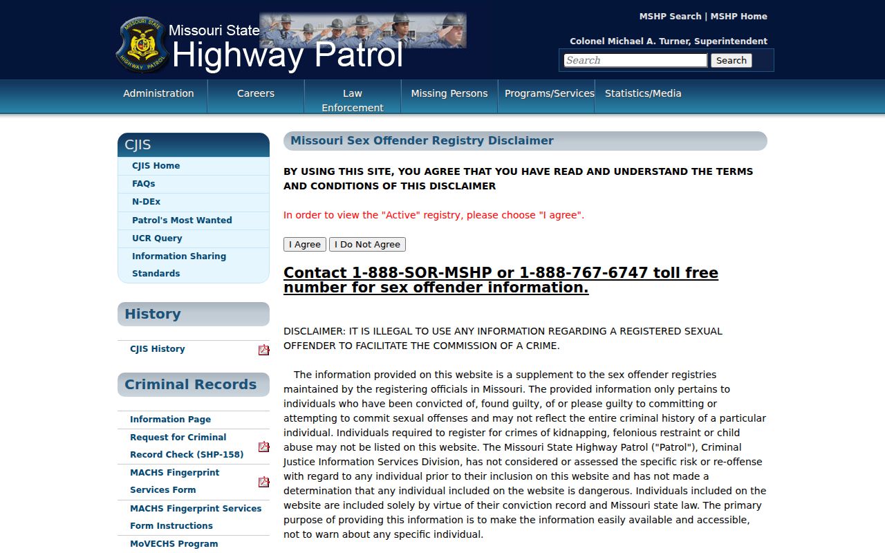 Platte County sex offender registry disclaimer and update limits