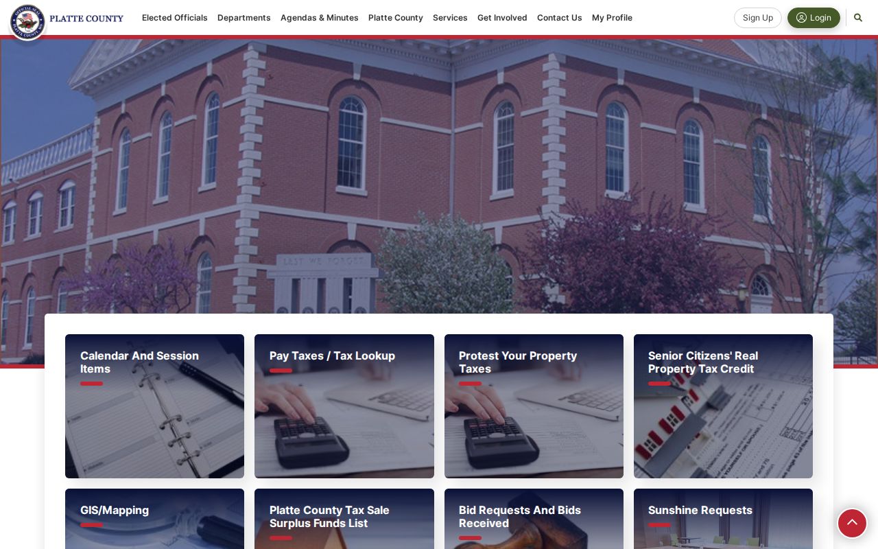 Platte County government directory for criminal record offices